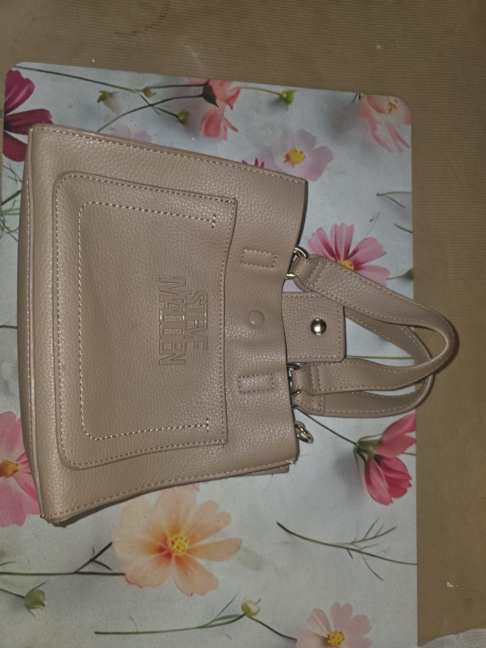 Steve Madden Pebbled Nude Satchel